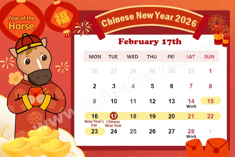 2026 Chinese New Year calendar February 17 Fire Horse